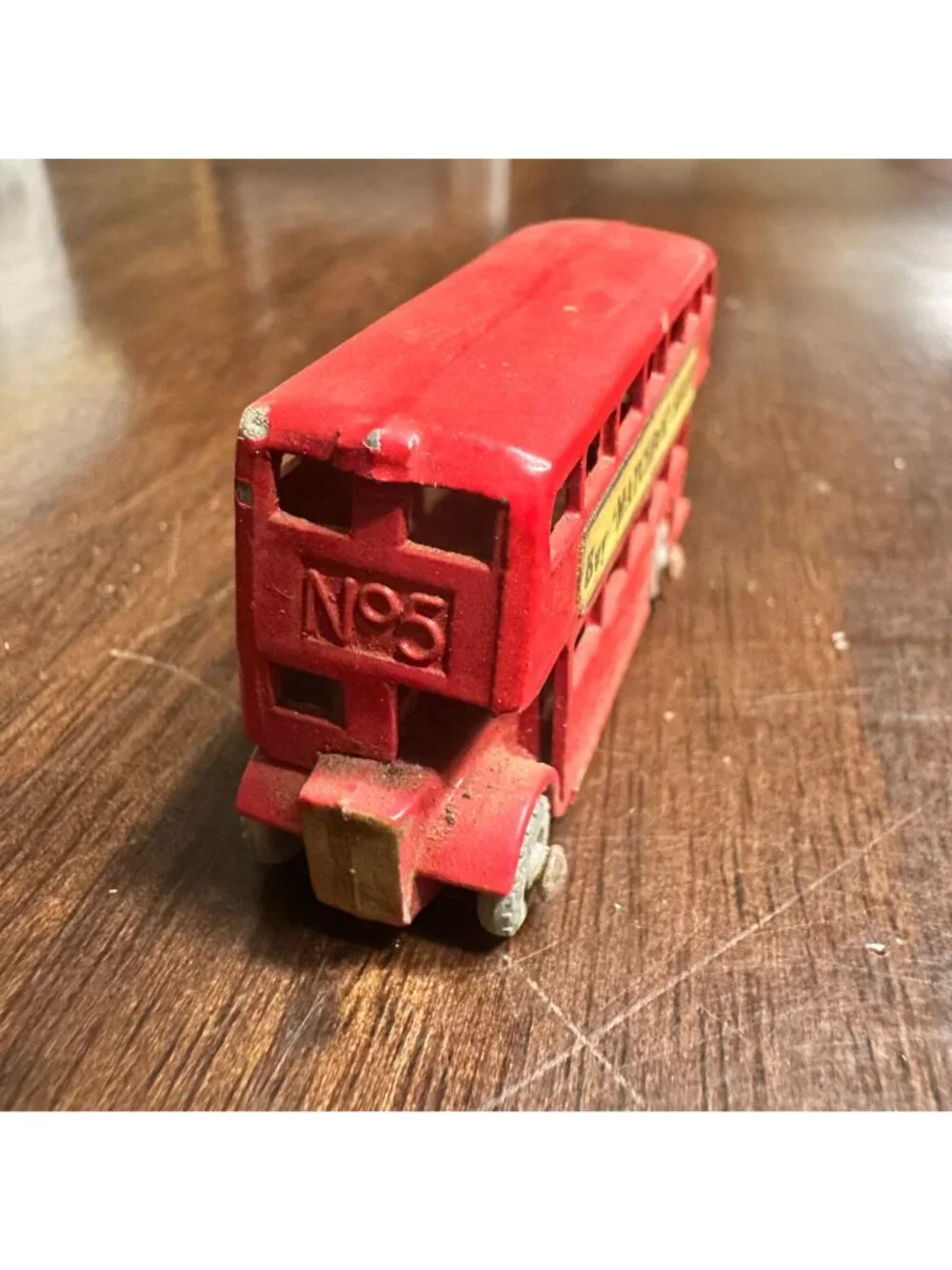 Vintage Lesney Red Matchbox Double-Decker Bus No.5